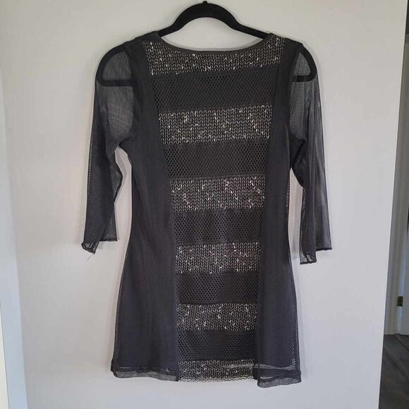Cleo Petites Black and white mesh evening dress. Like new condition - Picture 4 of 12